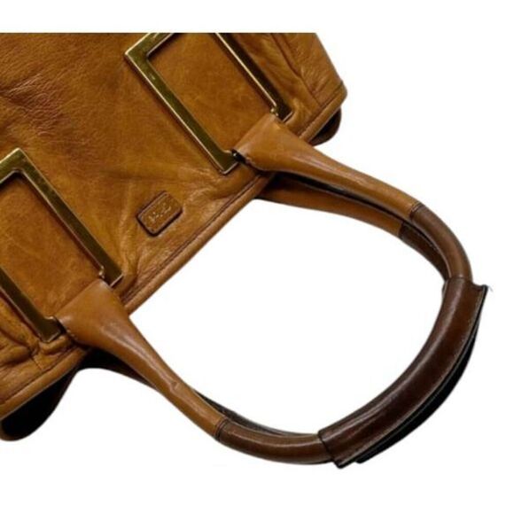 Chloé Women's Ethel Cognac Leather Handbag Tote Satchel Bag Brown - Picture 3 of 8